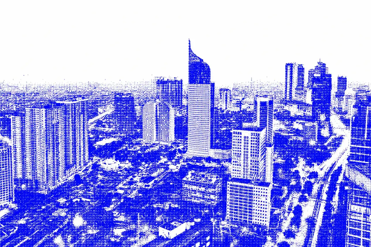 Jakarta city skyline.